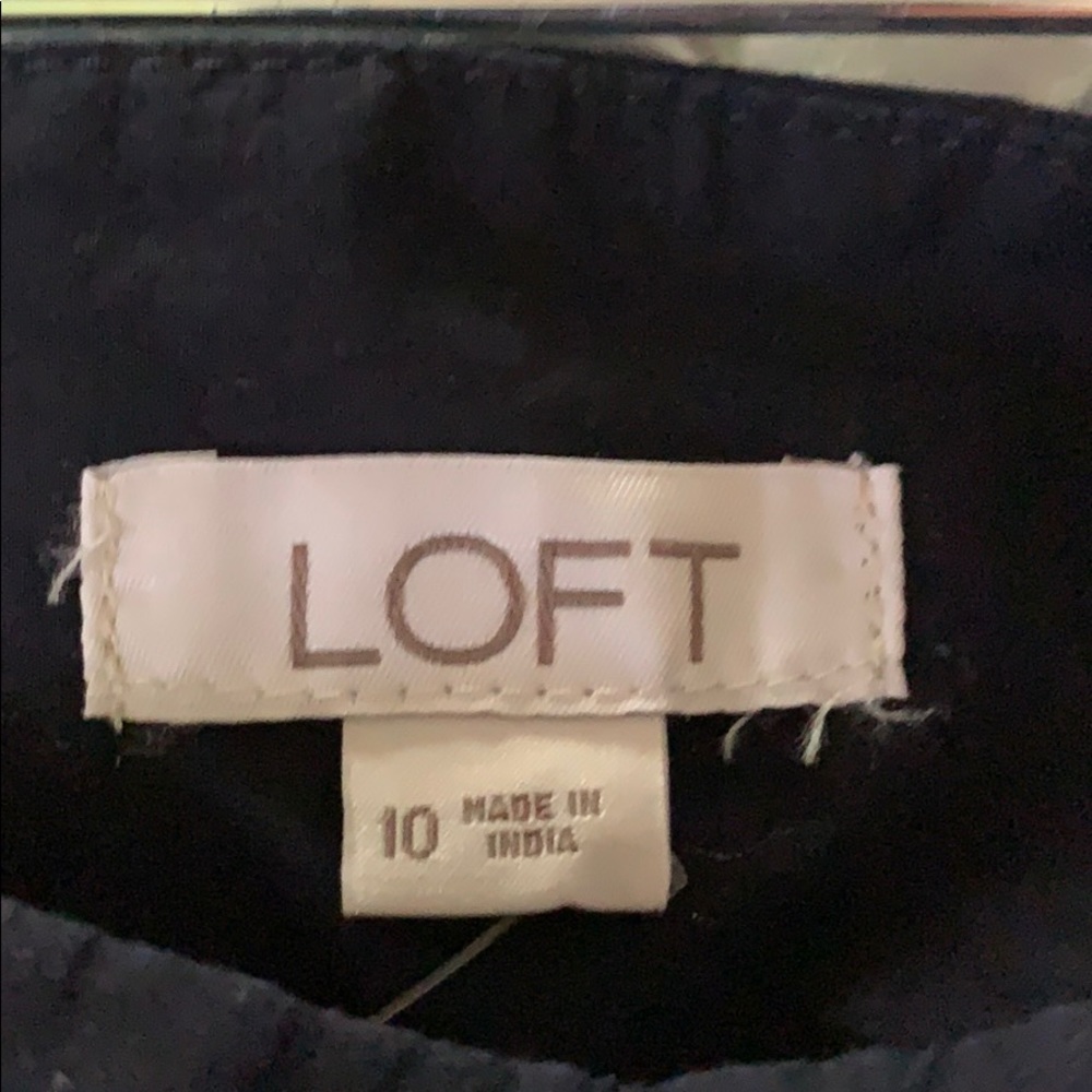 Navy blue Loft Cotton Midi Skirt